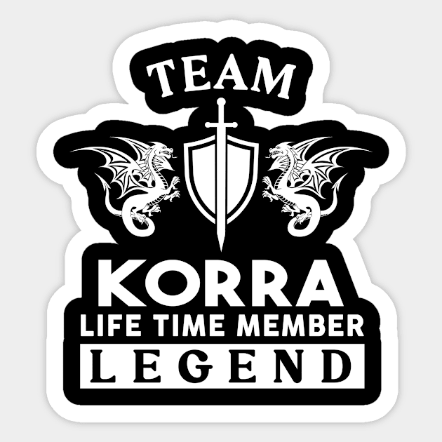 Korra Name T Shirt - Korra Life Time Member Legend Gift Item Tee Sticker by unendurableslemp118